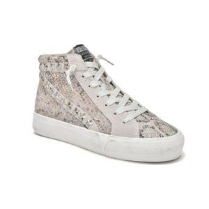 Vintage Havana Snakeskin-Embossed Leather High-Top Runners Sneakers Size 10